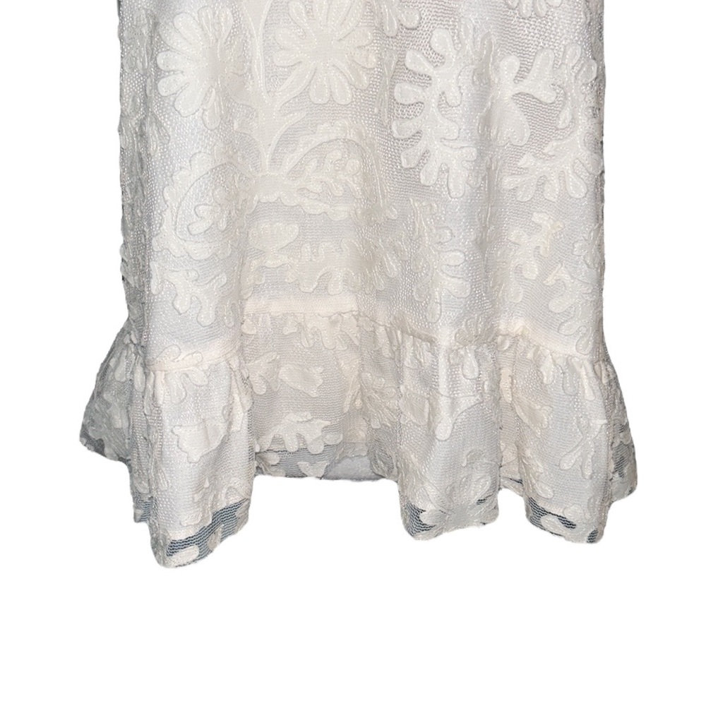 NWOT Anthropologie Textured Ivory Mesh Lace Off The Shoulder Top Blouse - XL - Picture 7 of 16